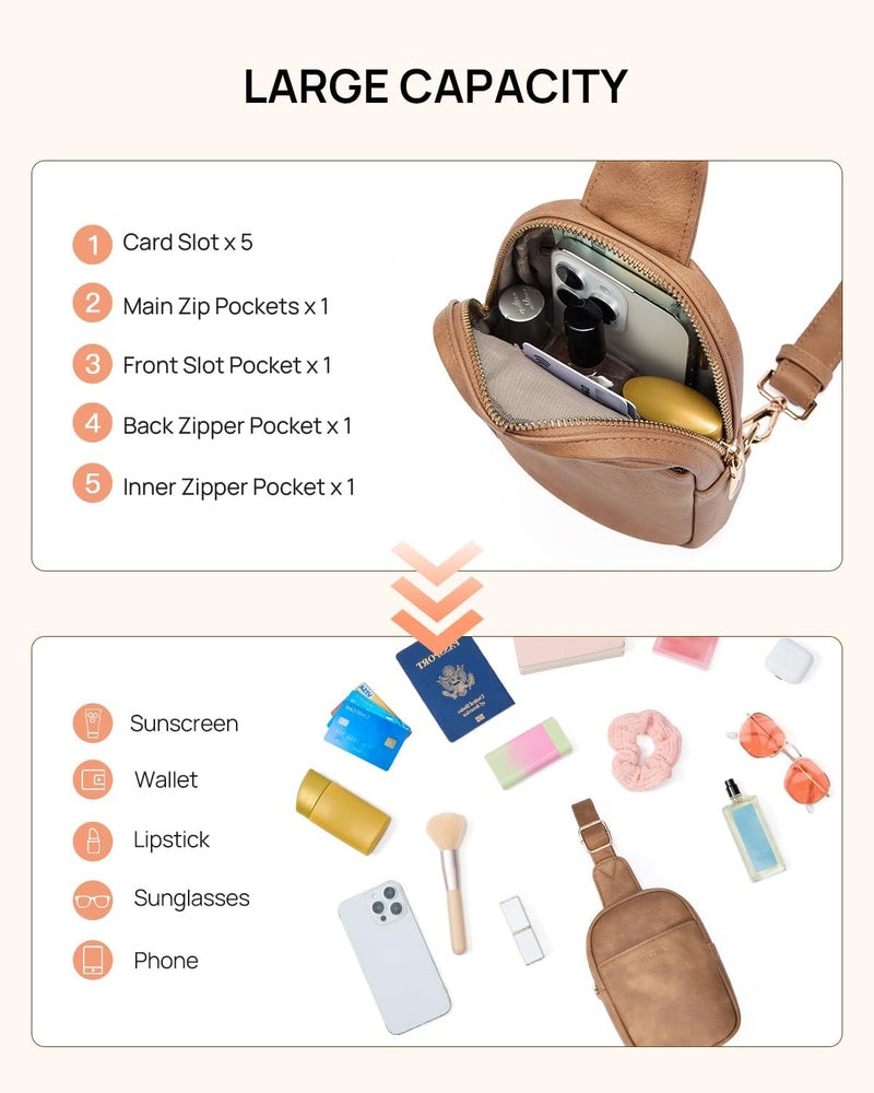 Telena Crossbody Bags for Women Leather Cross Body Sling Bag for Woman Travel - Image 3